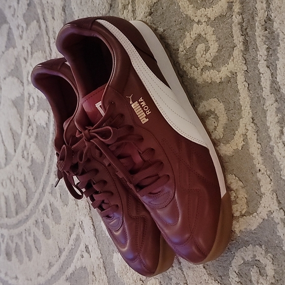 Puma Shoes | Puma Roma Maroon Men's Athletic Sneakers 12 | Color: Red/White | Size: 12 | Jahmikes82's Closet